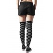Ladies Skater  Black / Grey Checkerboard Over-knee Socks